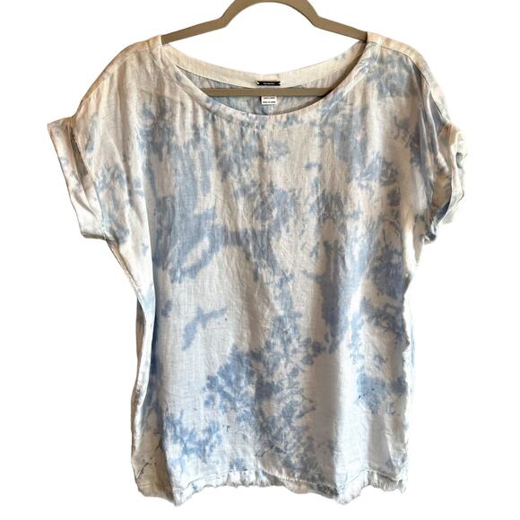 Magaschoni Tie-Dye Linen Short Sleeve Tunic Top - size Small - Picture 1 of 5